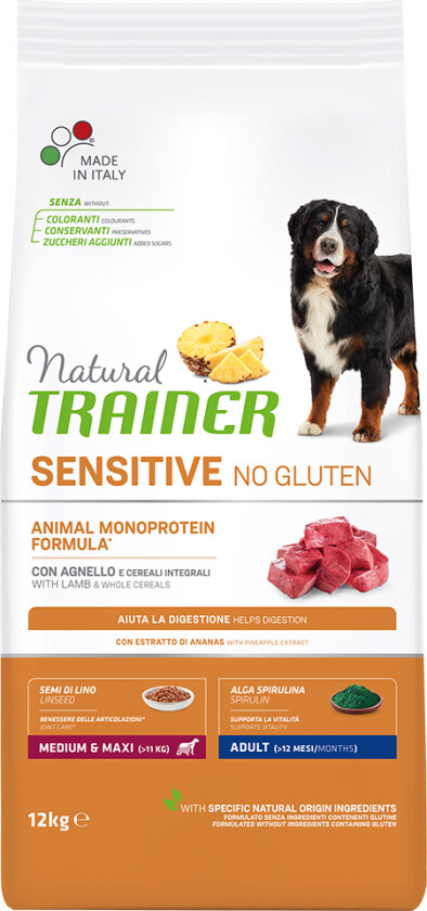 No Gluten Adult Medium/Maxi med Lam - 12 kg