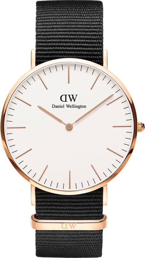 Classic Cornwall Rose Gold 40mm DW00100257 - Kvarts - Rosegull - Herreklokker - Stoff - Mineral
