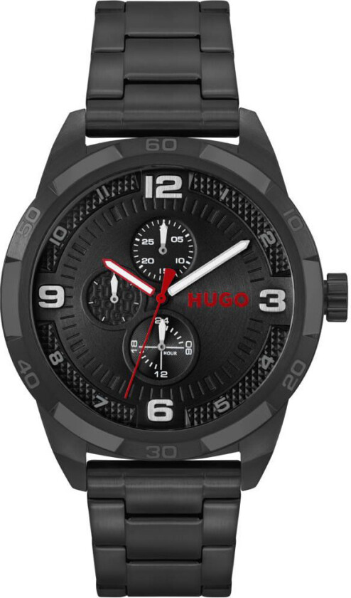 #Grip Casual 1530279 - Kvarts - Sort - Herreklokker - Rustfritt stål - ledd m/pin - Mineral