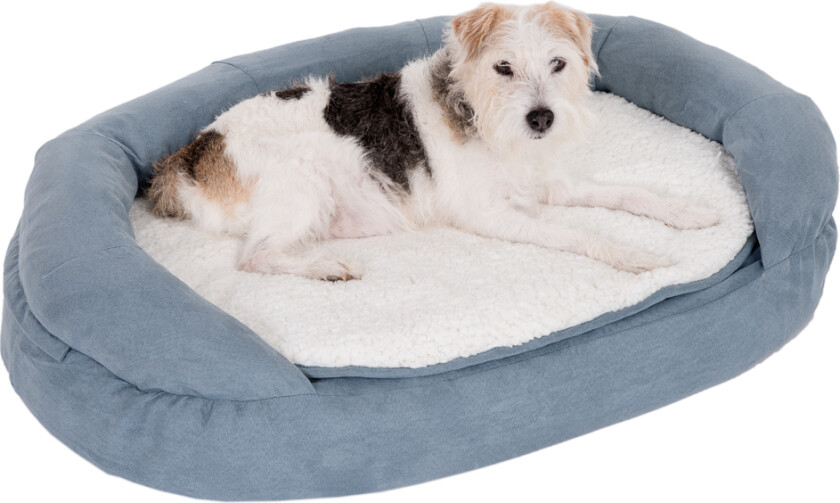 Oval Hundeseng Memory, Grå - L 100 x B 65 x H 22 cm