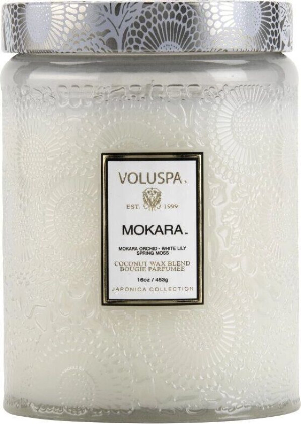 Large Glass Jar Candle Mokara 100h