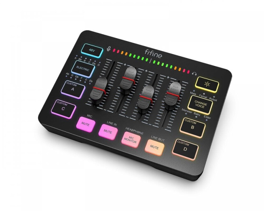 Ampligame Sc3 Gaming Usb Mixer - Miksebord For Streaming & Podkast