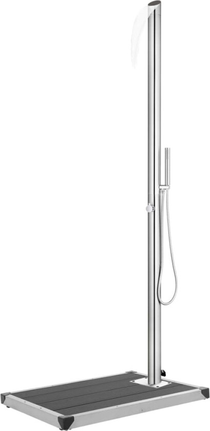 Hagedusj med grått dusjbrett 225 cm rustfritt stål