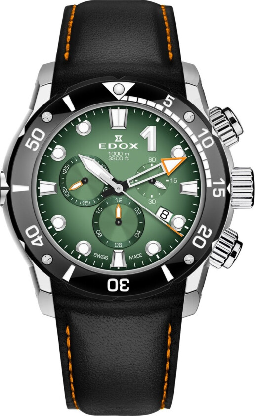 CO-1 Titanium 1000M Divers Chronograph 10242 TIN VIN - Kvarts - Sølv Titanium - Herreklokker - Skinn - Safir