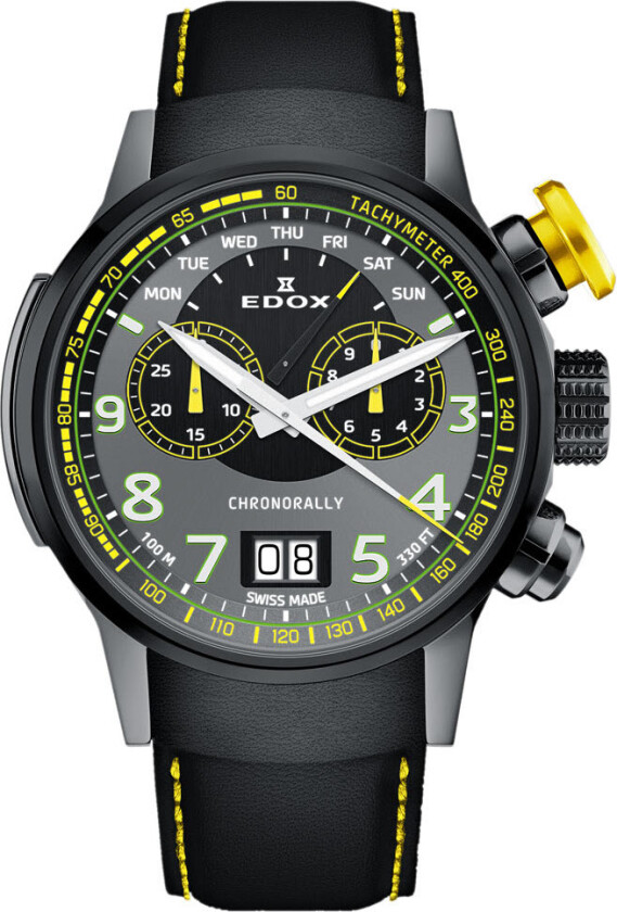 Chronorally Dominique Aegerter Limited Edition (77 pieces worldwide) 38001 TINGNAEG GNJ - Kvarts - Sort - Herreklokker - Skinn - Safir