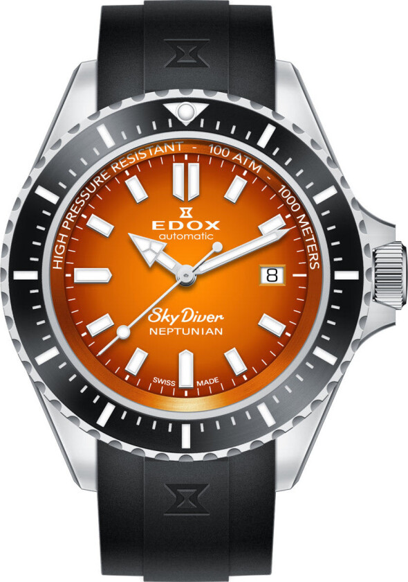 Sky Diver Neptunian 80120 3NCA ODN - Automatisk - Sølv - Herreklokker - Silikon - Safir