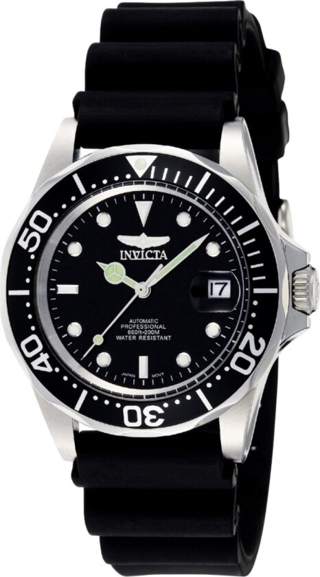 Pro Diver Automatic 40mm Stainless Steel Steel Black Dial - Automatisk - Sølv - Herreklokker - Silikon - Mineral