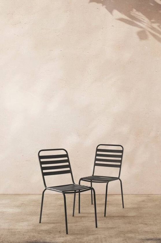 utestol 2-pk Svart matt svart