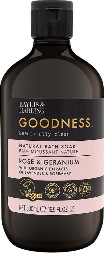 Goodness Rose & Geranium Bath Soak 500ml
