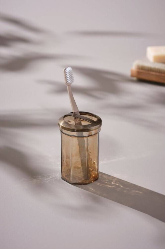 tannglass Antikk messing/røykfarget glass