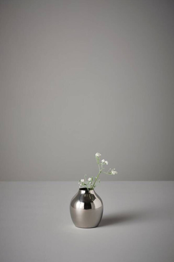 GUNNEBO vase - høyde 10 cm Krom