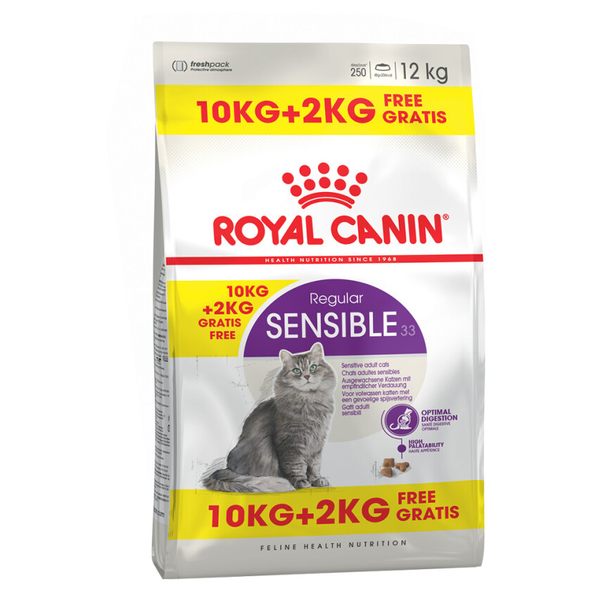 10 + 2 kg gratis! 12 kg Royal Canin Feline - Sensible 33