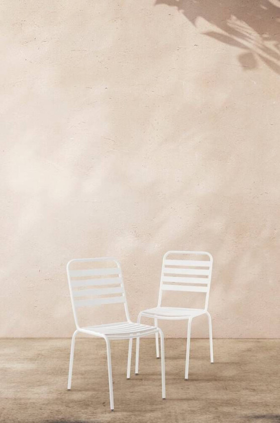 utestol 2-pk Matt hvit hvit