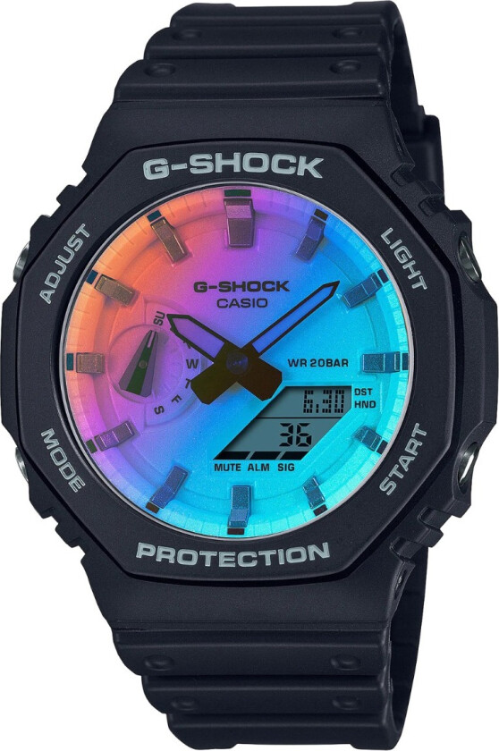 G-Shock Limited Edition GA-2100SR-1AER - Anadigi - Sort - Herreklokker - Resin - Mineral