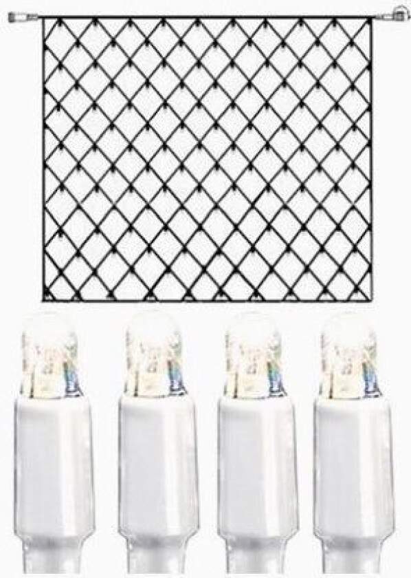 System LED nett ekstra 192 lys 3x3m kallhvit med hvit kabel. 466-18-33