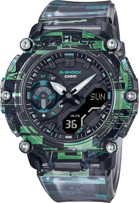 G-Shock Digital Glitch Series Limited GA-2200NN-1AER - Digital - Sort - Herreklokker - Resin - Mineral