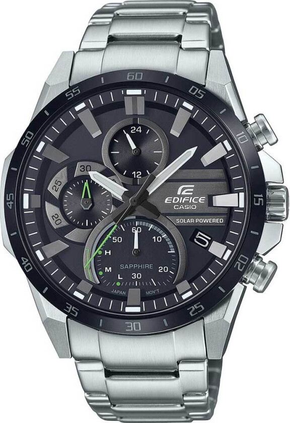 Edifice Chrono Solar EFS-S620DB-1AVUEF - Kvarts - Sølv - Herreklokker - Rustfritt stål - ledd m/pin - Safir