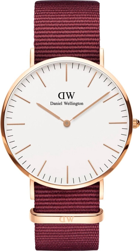 Classic Roselyn Rose Gold 40 MM DW00100267 - Kvarts - Rosegull - Dameklokker - Stoff - Mineral