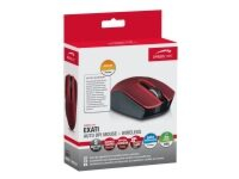 SPEEDLINK EXATI Auto DPI Mouse - Mus - Optisk - 5 - Rød