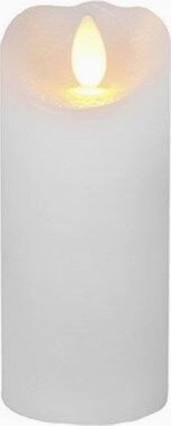 Glow 12,5cm B/O vokslys med timer, Hvit