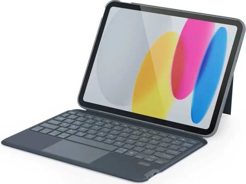 iPad 10.2" (2021 / 2020 / 2019) Keyboard Flip Deksel - Engelsk Layout - Grå