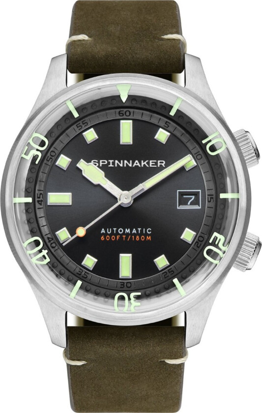 Bradner Olive Automatic SP-5062-02 - Automatisk - Sølv - Herreklokker - Skinn - Safir
