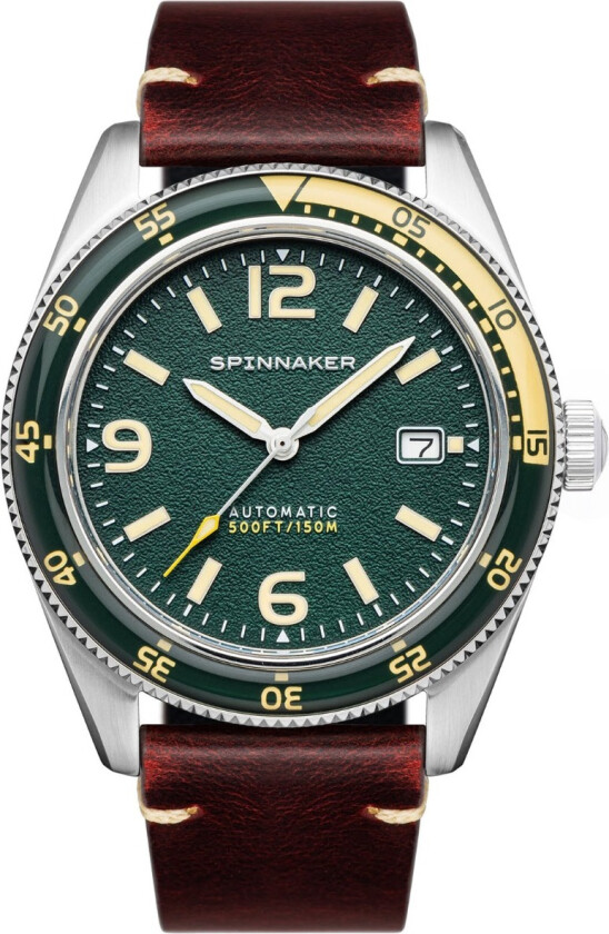 Fleuss Lagoon Green Automatic SP-5055-0C - Automatisk - Sølv - Herreklokker - Skinn - Safir