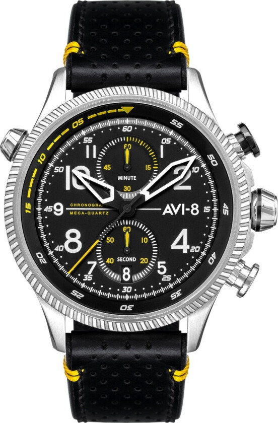 Duke Chronograph Halton AV-4080-01 - Kvarts - Sølv - Herreklokker - Skinn - Mineral