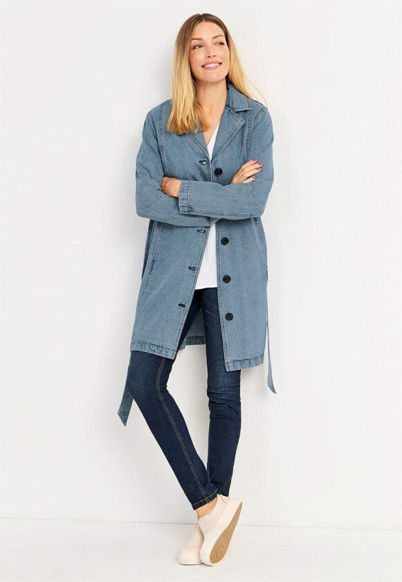 Kåpe i denim med knytebelte Diana 42/44