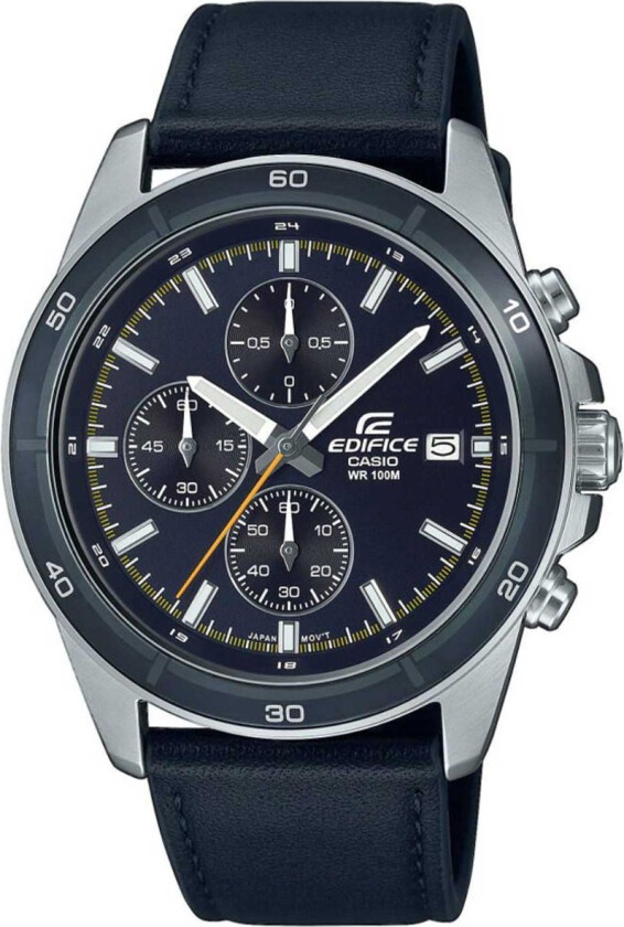 Edifice EFR-526L-2CVUEF - Kvarts - Sølv - Herreklokker - Skinn - Mineral