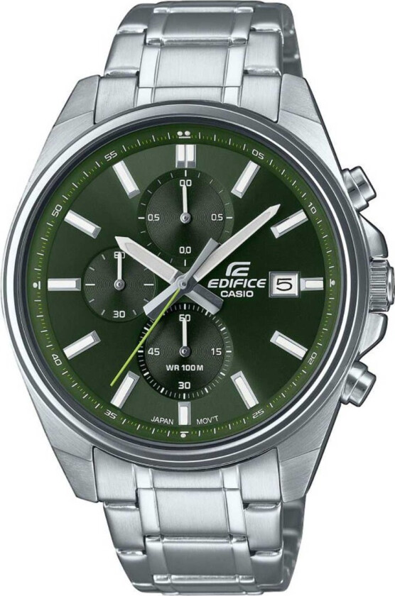 Edifice EFV-610D-3CVUEF - Kvarts - Sølv - Herreklokker - Rustfritt stål - ledd m/pin - Mineral
