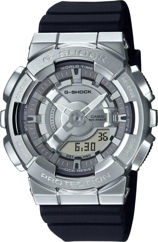 G-Shock GM-S110-1AER - Anadigi - Sølv - Dameklokker - Resin - Mineral