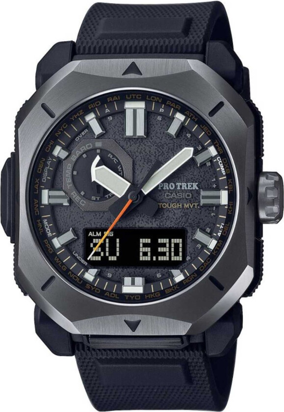 Pro Trek PRW-6900Y-1ER - Anadigi - Sort - Herreklokker - Resin - Mineral