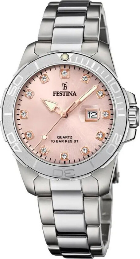 Boyfriend F20503/2 - Kvarts - Sølv - Dameklokker - Rustfritt stål - ledd m/pin - Mineral
