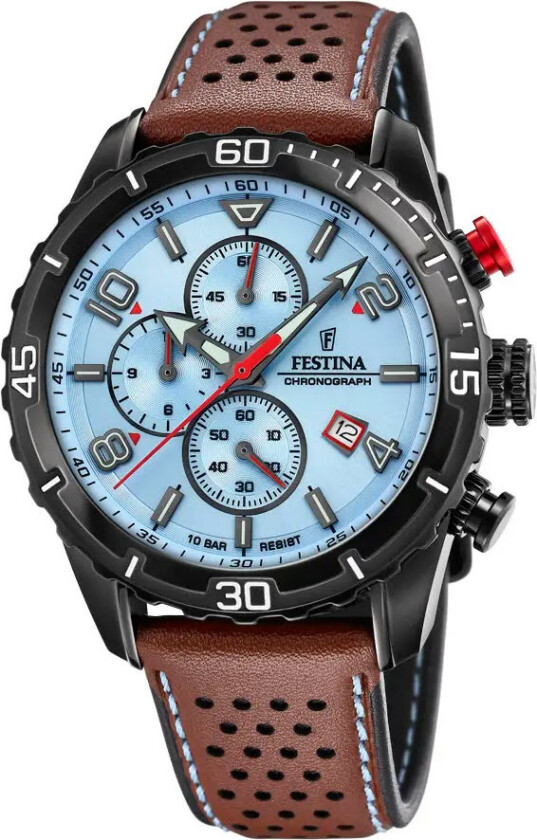 Chronograph F20519/1 - Kvarts - Sort - Herreklokker - Skinn - Mineral