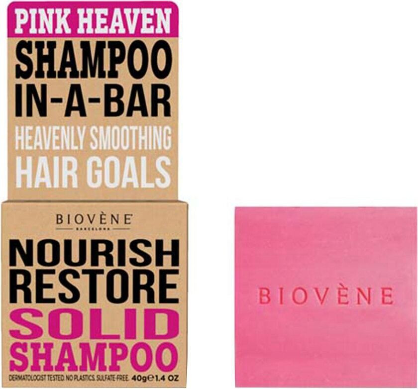 Biovène Hair Care Shampoo Bar Nourish Restore Pink Heaven 40g