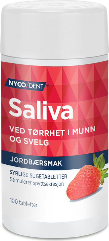 Saliva m/jordbær, 100 tabletter