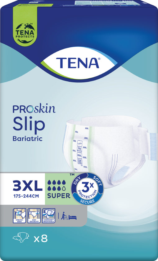 Bilde av Tena Slip Bariatric Super, 3X-Large, Alt-i-ett bleie,.8 stk