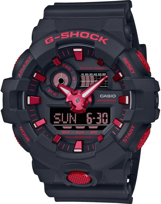 G-Shock Limited GA-700BNR-1AER - Anadigi - Sort - Herreklokker - Resin - Mineral