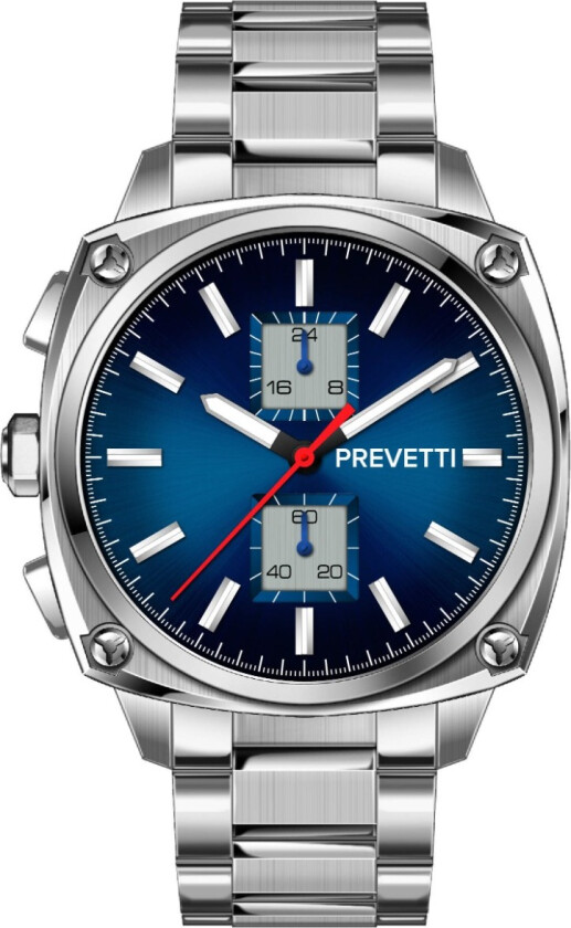 Urbane Lefty Oval Dual Time PR2701 - Kvarts - Sølv - Herreklokker - Rustfritt stål - ledd m/pin - Safir