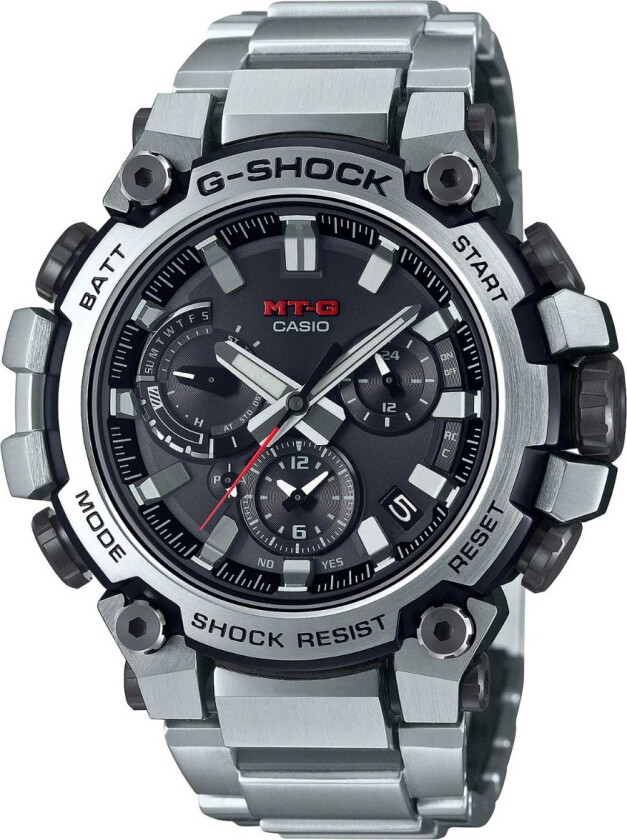 G-Shock Metal Twisted G - Dual Core Guard Watch MTG-B3000D-1AER - Kvarts - Sølv - Herreklokker - Rustfritt stål - ledd m/pin - Safir
