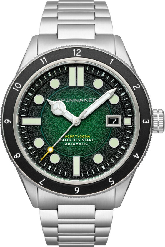 Cahill 300 Stone Green Automatic SP-5096-33 - Automatisk - Sølv - Herreklokker - Rustfritt stål - ledd m/pin - Safir