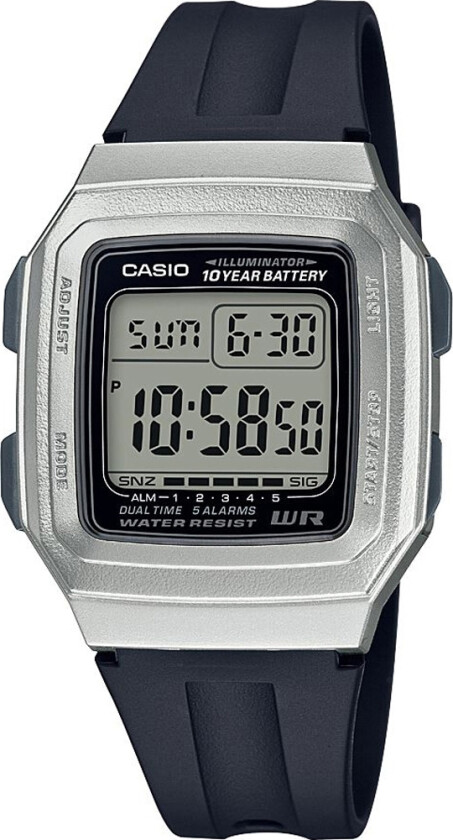 Classic F-201WAM-7AVEF - Digital - Sølv - Unisex - Resin - Akryl