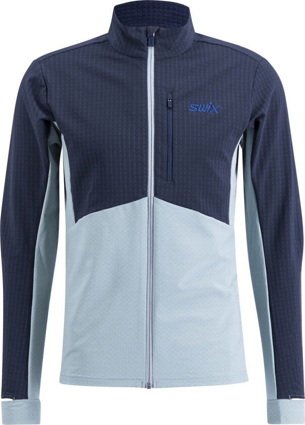 Men's Pace Hybrid Full Zip Midlayer S, Dark Navy/Fog