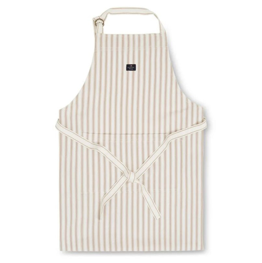 Bilde av Icons Herringbone Striped forkle Beige-white