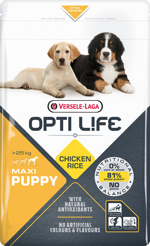 Økonomipakke: Opti Life hundefôr 2 x 12,5 kg - Puppy Maxi
