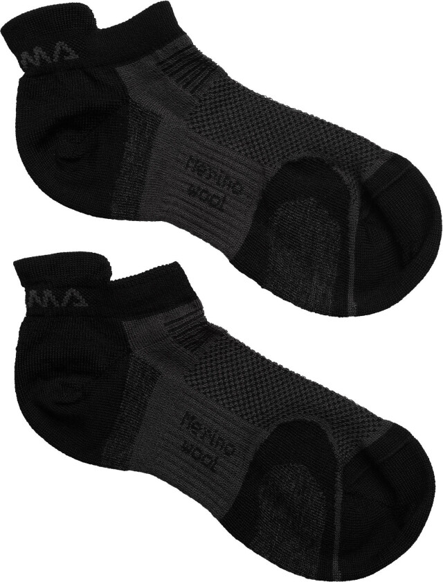 Ankle Socks 2-Pack Jet Black 44-48, Jet Black