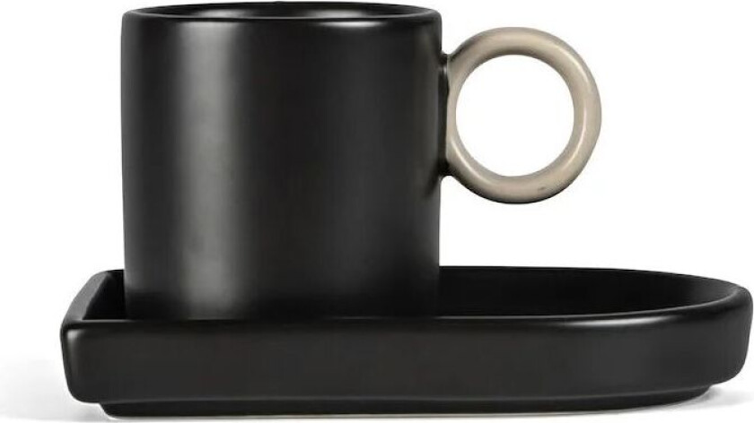 Niki espressokopp med skål Black-beige