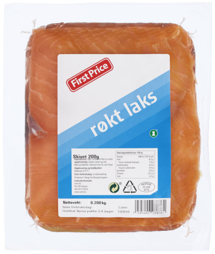 Laks Røkt skivet 200g
