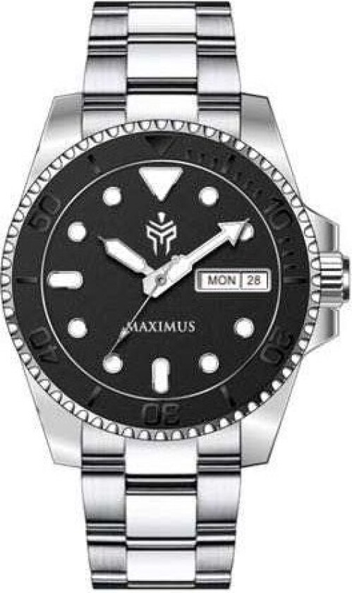 Maximus Sapphire Matte Black SPW8306 - Kvarts - Sølv - Herreklokker - Rustfritt stål - ledd m/pin - Safir